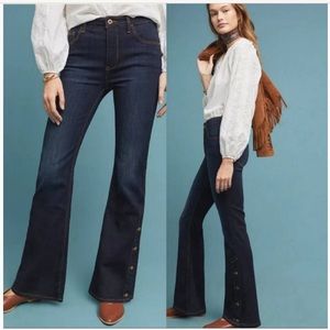 Anthropologie High Rise Bootcut Button Hem Jean